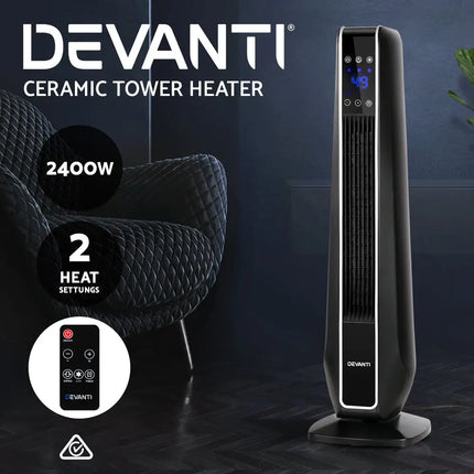 Electric Ceramic Tower Heater 2400W - Appliances > Heaters