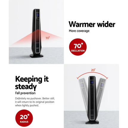 Electric Ceramic Tower Heater 2400W - Appliances > Heaters