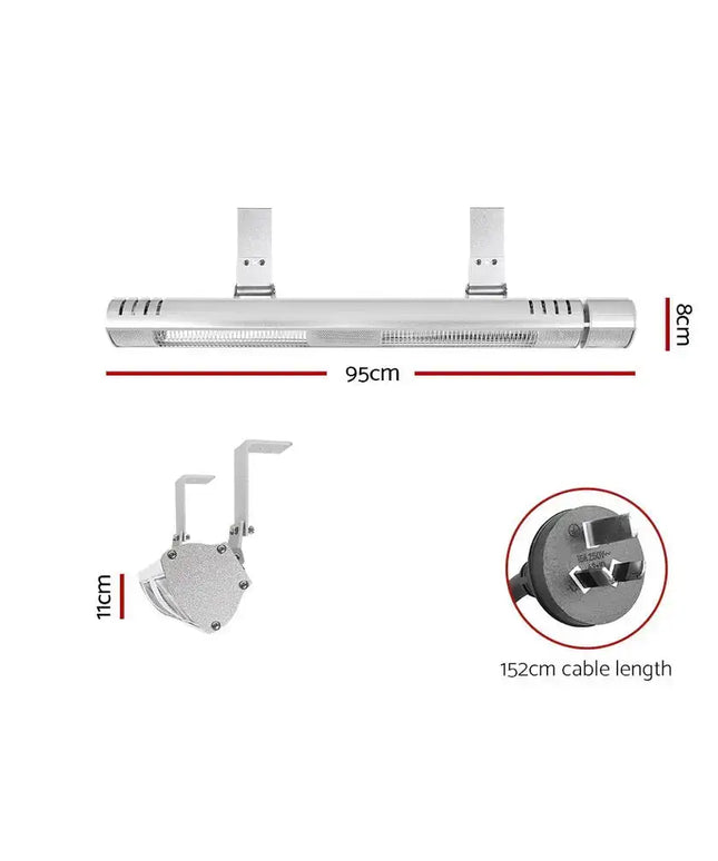 Electric Strip Heater Infrared Radiant Heaters 3000W - Appliances > Heaters