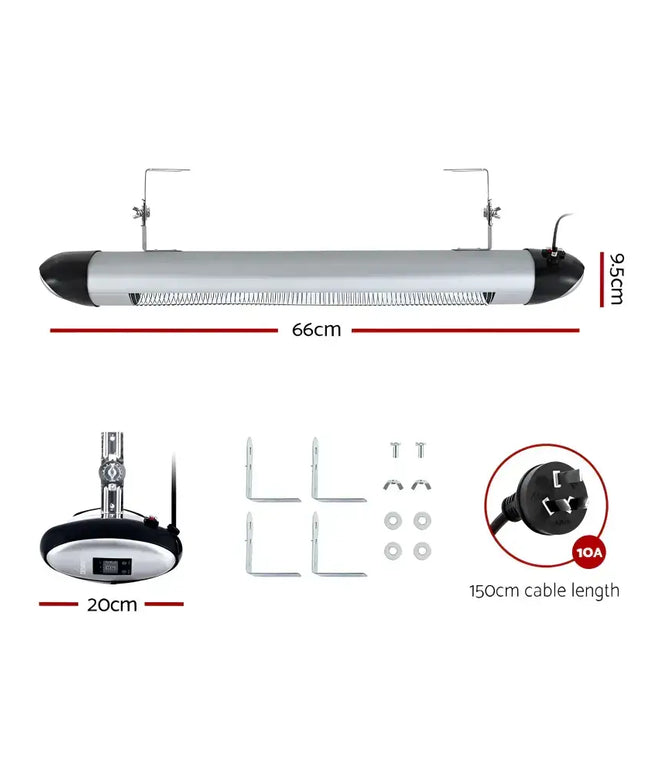 Electric Strip Heater Radiant Heaters 1500W - Appliances > Heaters