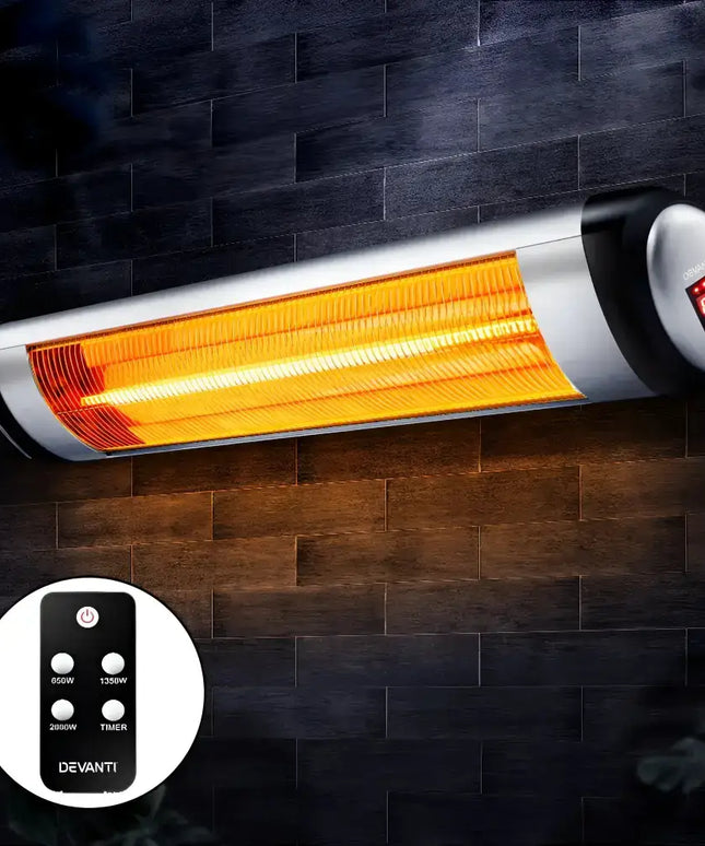 Electric Strip Heater Radiant Heaters 2000W - Remote Control - Appliances > Heaters