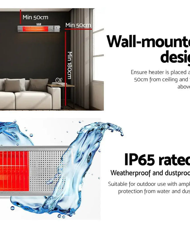 Electric Strip Infrared Radiant Heaters 2000W - Appliances > Heaters