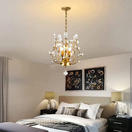 ELIZABETH 3 Light Gold Vintage Crystal Chandelier - Home & Garden > Lighting