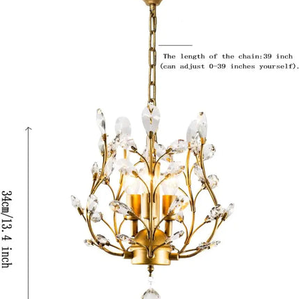 ELIZABETH 3 Light Gold Vintage Crystal Chandelier - Home & Garden > Lighting