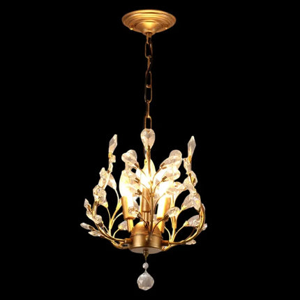 ELIZABETH 3 Light Gold Vintage Crystal Chandelier - Home & Garden > Lighting