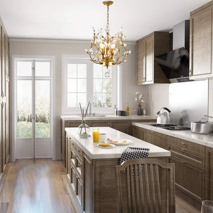 ELIZABETH 3 Light Gold Vintage Crystal Chandelier - Home & Garden > Lighting