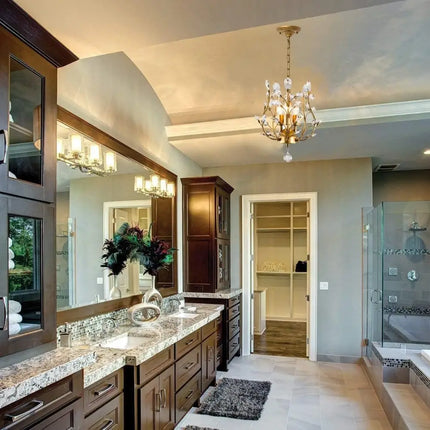 ELIZABETH 3 Light Gold Vintage Crystal Chandelier - Home & Garden > Lighting