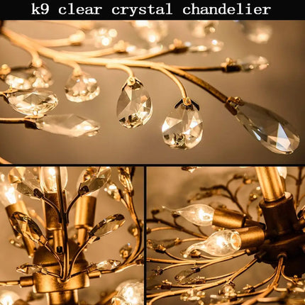 ELIZABETH 3 Light Gold Vintage Crystal Chandelier - Home & Garden > Lighting