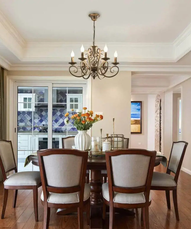 French Country Chandelier 6 Lights Rustic - Home & Garden > Lighting