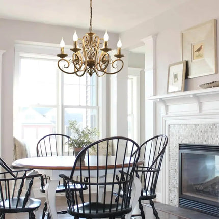 French Country Chandelier 6 Lights Rustic - Home & Garden > Lighting