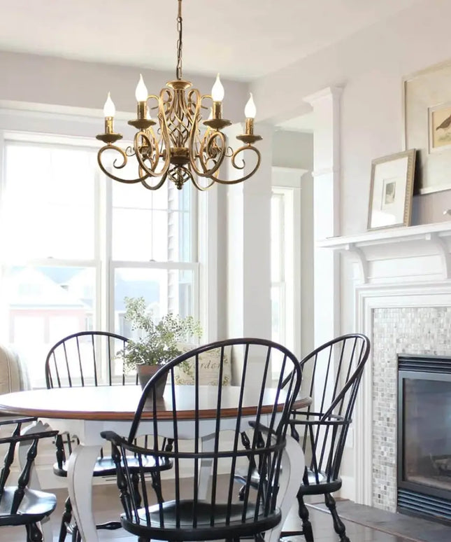 French Country Chandelier 6 Lights Rustic - Home & Garden > Lighting