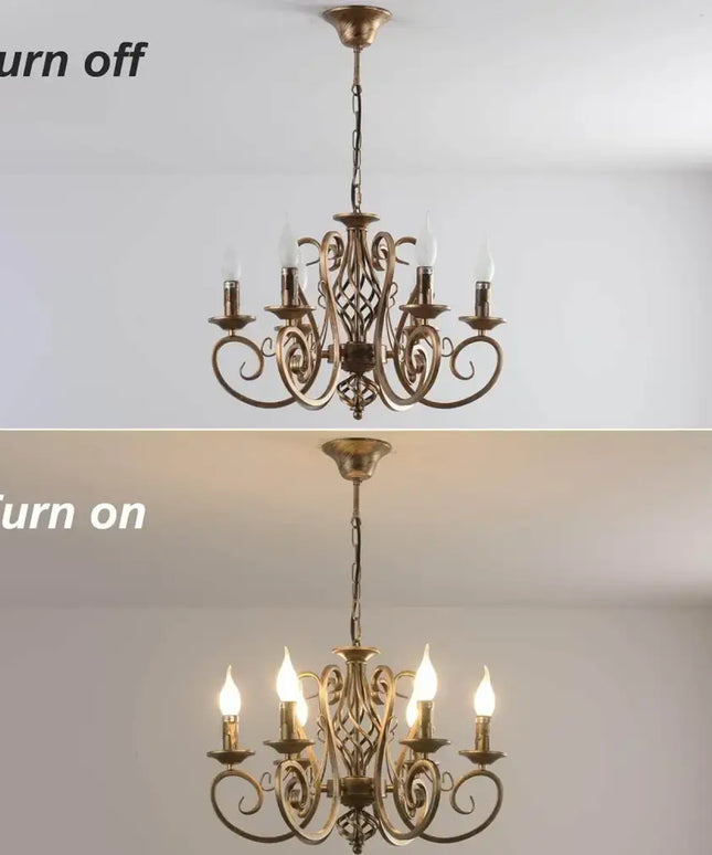 French Country Chandelier 6 Lights Rustic - Home & Garden > Lighting