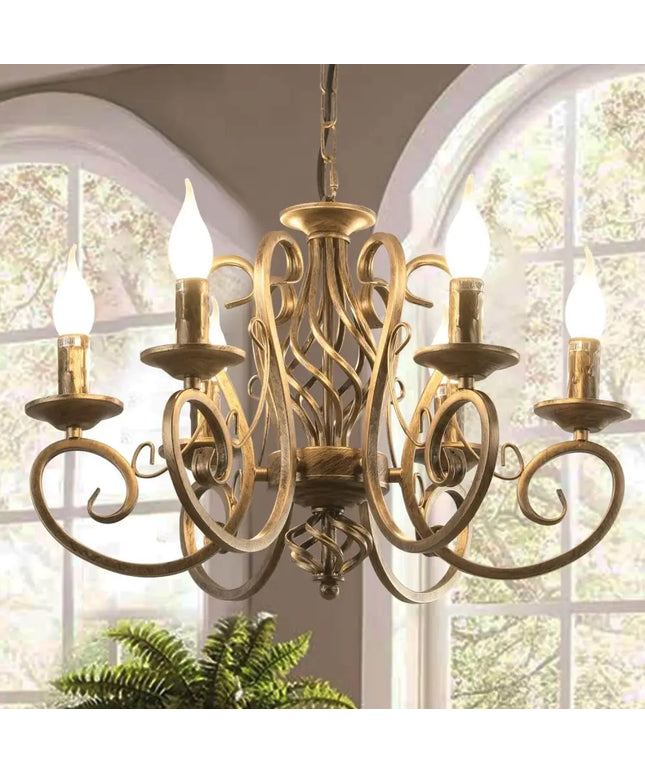 French Country Chandelier 6 Lights Rustic - Home & Garden > Lighting