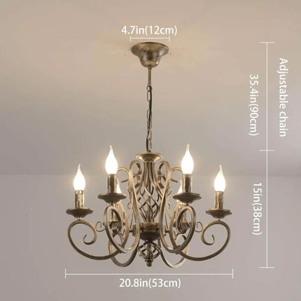 French Country Chandelier 6 Lights Rustic - Home & Garden > Lighting