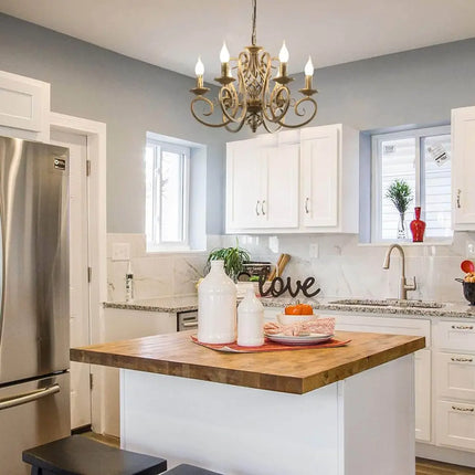 French Country Chandelier 6 Lights Rustic - Home & Garden > Lighting