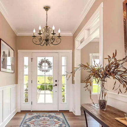 French Country Chandelier 6 Lights Rustic - Home & Garden > Lighting