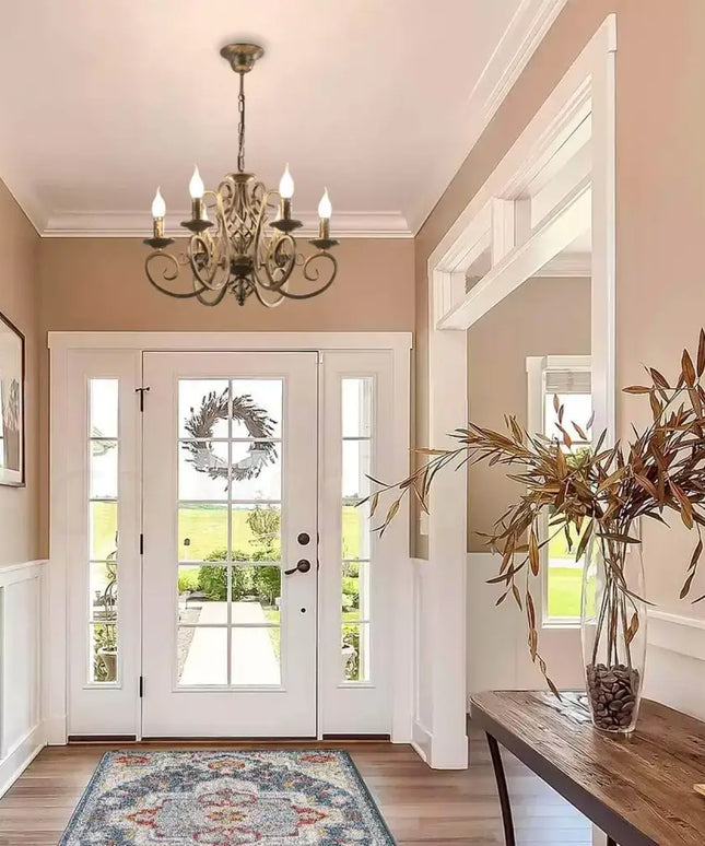 French Country Chandelier 6 Lights Rustic - Home & Garden > Lighting