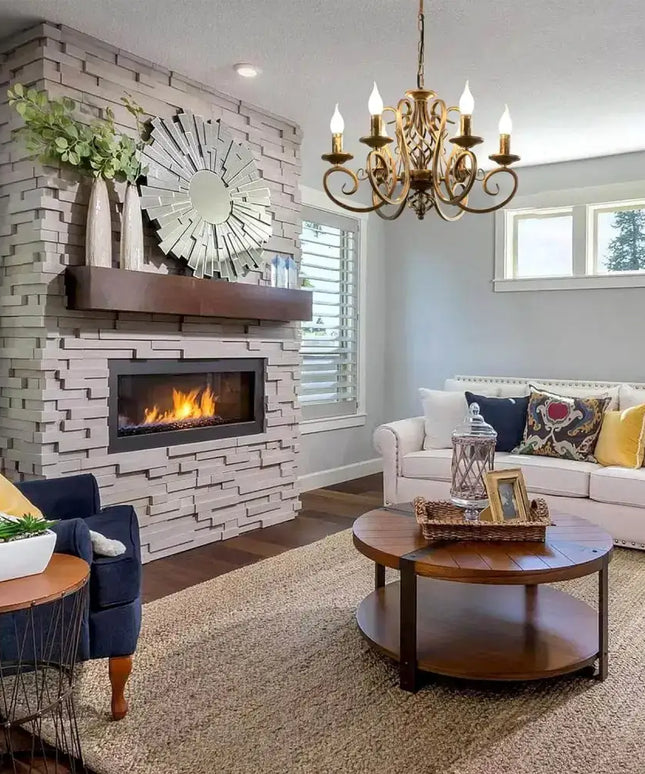 French Country Chandelier 6 Lights Rustic - Home & Garden > Lighting