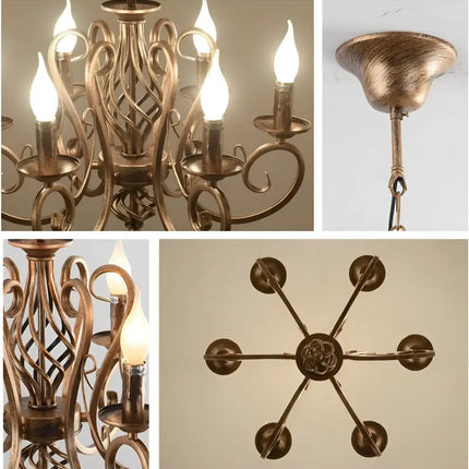 French Country Chandelier 6 Lights Rustic - Home & Garden > Lighting