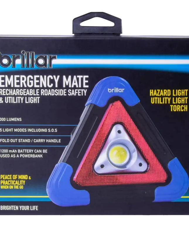 Emergency Mate - 300 Lumen Rechargeable Roadside Safety Light--Brillar