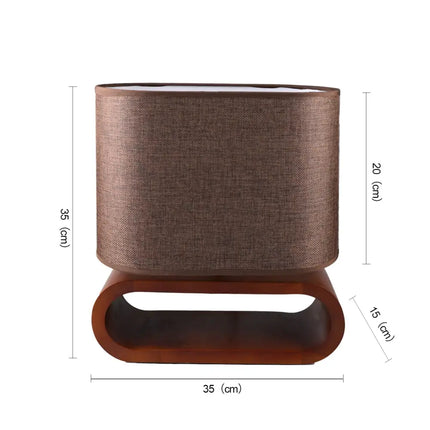 EMIKO Contemporary Nordic Stype Table Lamp Wood Base E27 Brown-Table Light-Dropli