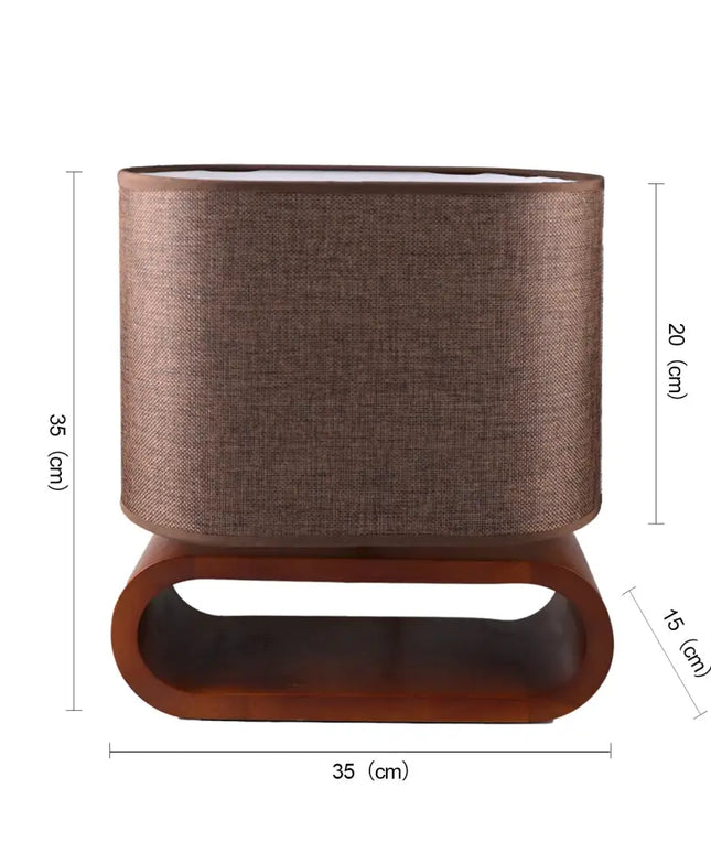 EMIKO Contemporary Nordic Stype Table Lamp Wood Base E27 Brown-Table Light-Dropli