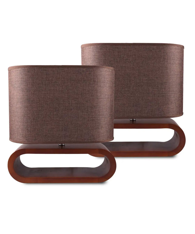 EMIKO Contemporary Nordic Stype Table Lamp Wood Base E27 Brown-Table Light-Dropli