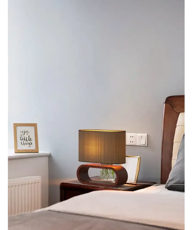 EMIKO Contemporary Nordic Stype Table Lamp Wood Base E27 Brown-Table Light-Dropli