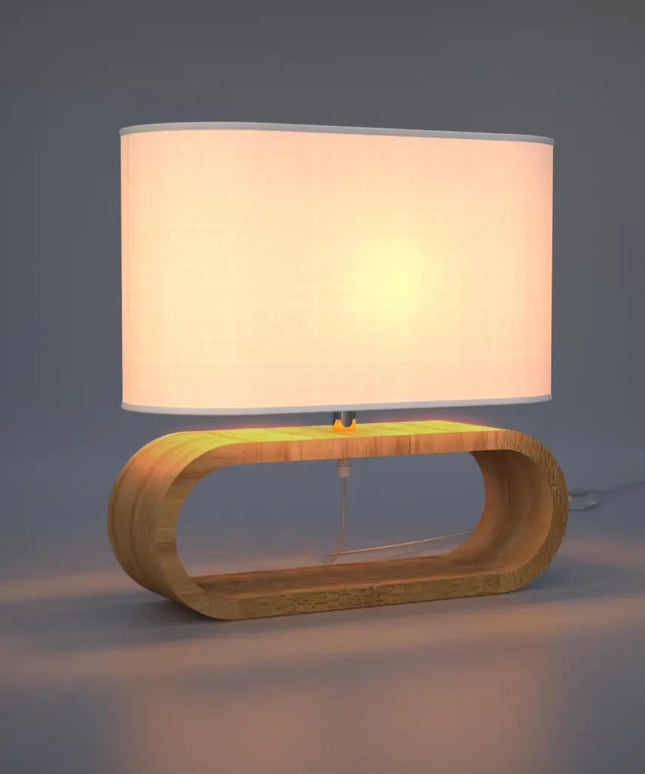 EMIKO Cotemporary Nordic Stype Table Lamp Wood Base E27 White-Table Light-Dropli