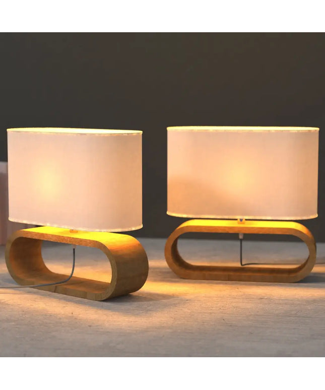 EMIKO Cotemporary Nordic Stype Table Lamp Wood Base E27 White-Table Light-Dropli