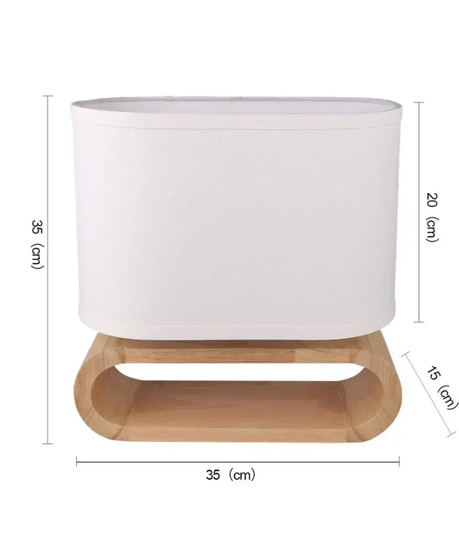 EMIKO Cotemporary Nordic Stype Table Lamp Wood Base E27 White-Table Light-Dropli