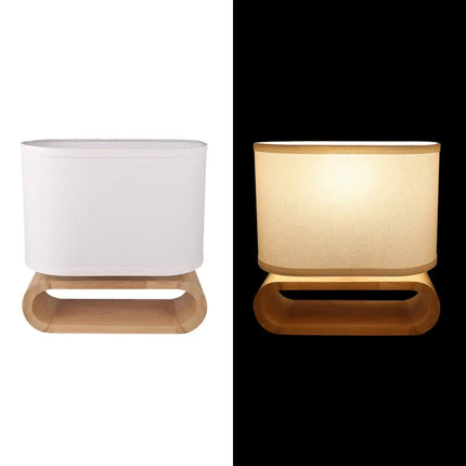 EMIKO Cotemporary Nordic Stype Table Lamp Wood Base E27 White-Table Light-Dropli