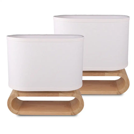 EMIKO Cotemporary Nordic Stype Table Lamp Wood Base E27 White-Table Light-Dropli