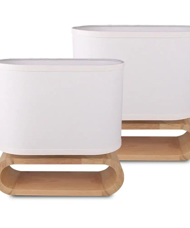 EMIKO Cotemporary Nordic Stype Table Lamp Wood Base E27 White-Table Light-Dropli