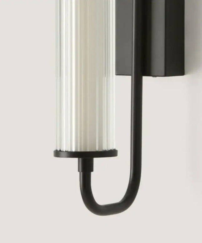 ESTRIADO Matte Black 6W LED Fluted Glass Wall Light-Wall Light-Lighting Creations