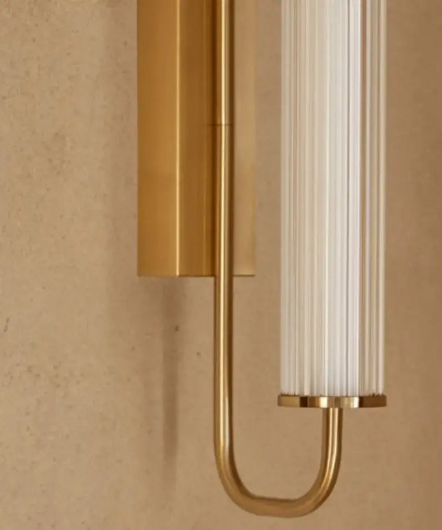 ESTRIADO Matte Brass 6W LED Fluted Glass Wall Light-Wall Light-Lighting Creations