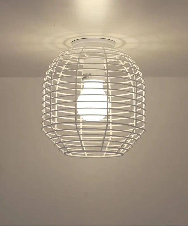 Eve.18 White Mesh DIY Shade B22 - OL2543WH-DIY Batten Fix Lights-Oriel Lighting
