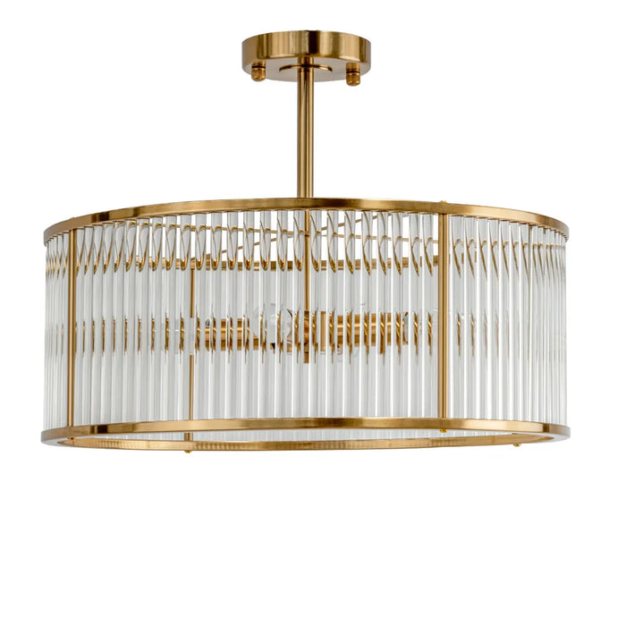 Farrah Flush Mount - Brass Metal Frame | Cafe Lighting