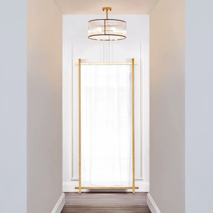 Farrah Flush Mount - Brass Metal Frame | Cafe Lighting