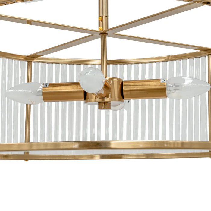 Farrah Flush Mount - Brass Metal Frame | Cafe Lighting