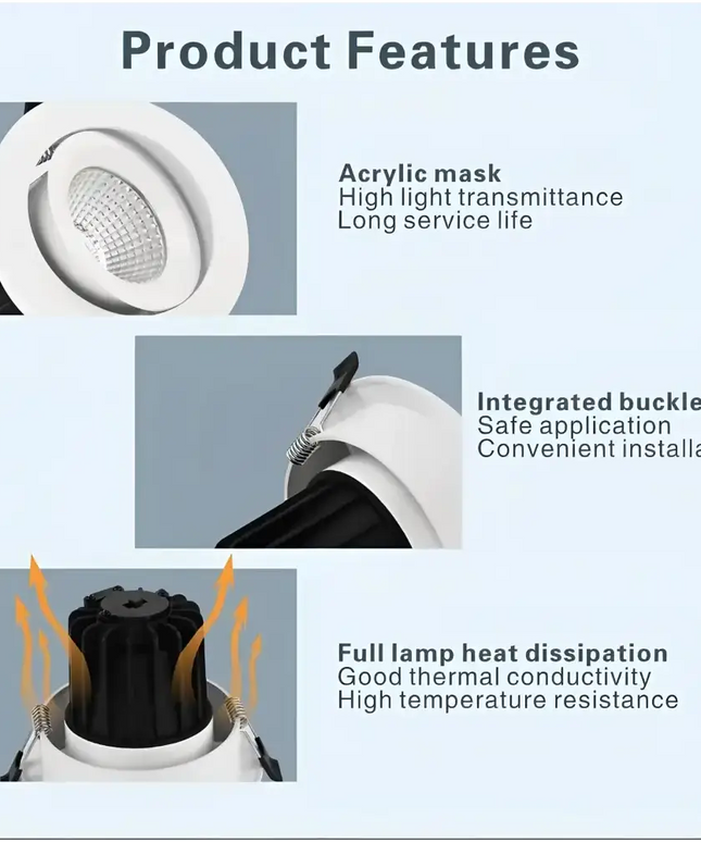 13W Tri-Colour Dimmable LED Downlight | 90mm Cut Out | Eyre