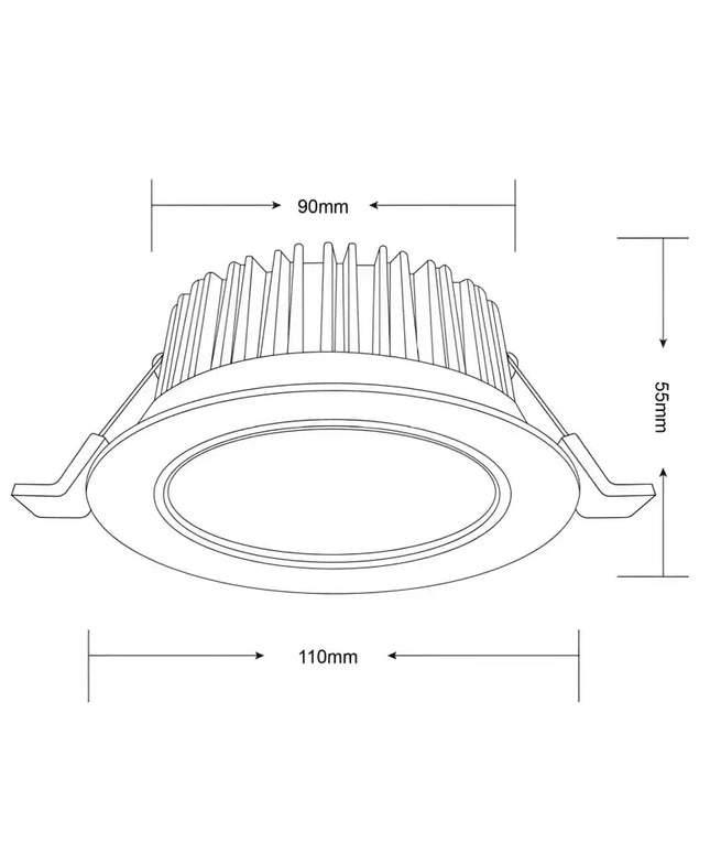 12W Tri-Colour Dimmable LED Downlight | 90mm Cut Out | Nullarbor Tilt