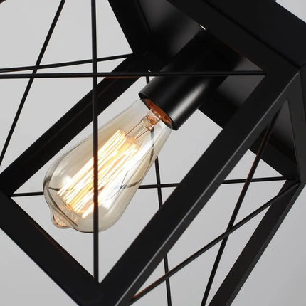 Farmhouse Pendant Light Rustic Lantern Chandelier Black - Home & Garden > Lighting