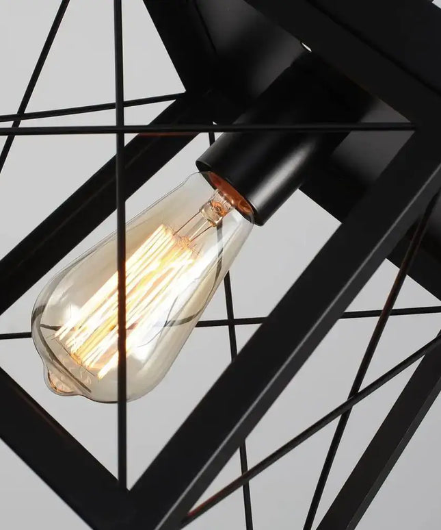 Farmhouse Pendant Light Rustic Lantern Chandelier Black - Home & Garden > Lighting