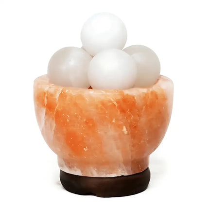 Fire Bowl Himalayan Salt Lamp with White Salt Spheres (12V - 12W) - Home & Garden > Lighting > Night Lights & Ambient Lighting - The Himalayan Salt Collective