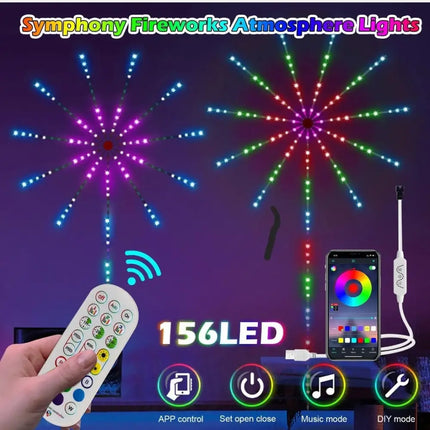 Firework Strip Lights Dream Color RGB Smart Music Sync APP+Remote Control--Dropli