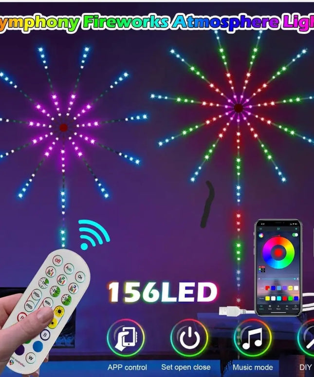 Firework Strip Lights Dream Color RGB Smart Music Sync APP+Remote Control--Dropli
