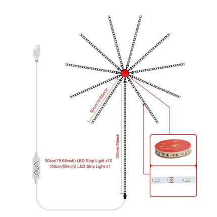 Firework Strip Lights Dream Color RGB Smart Music Sync APP+Remote Control--Dropli
