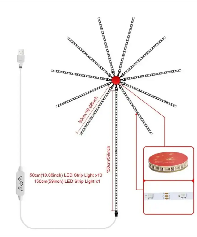 Firework Strip Lights Dream Color RGB Smart Music Sync APP+Remote Control--Dropli