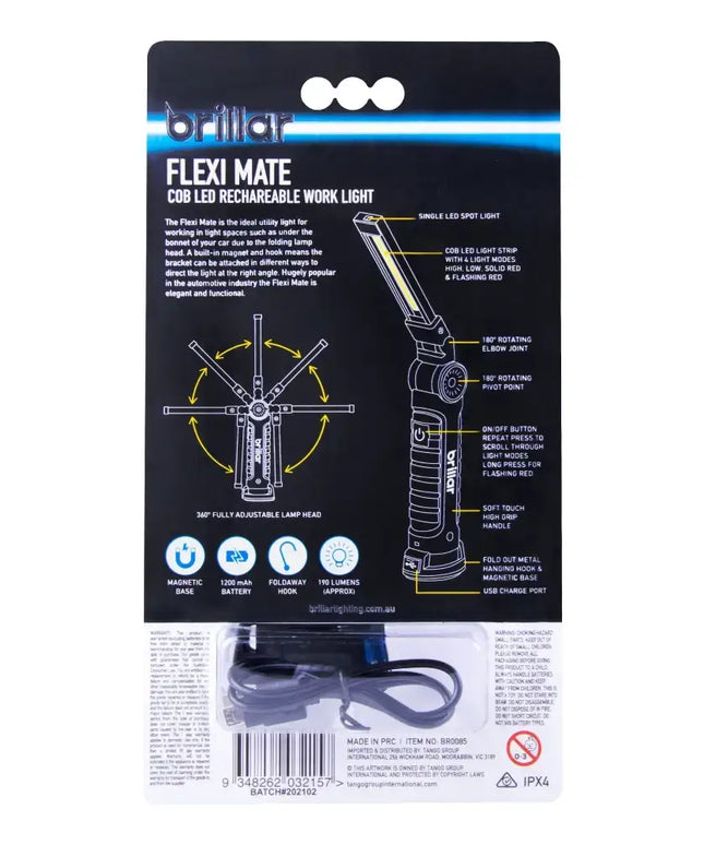 Flexi Mate - 300 Lumen Rechargeable Work Light-Flashlights-Brillar